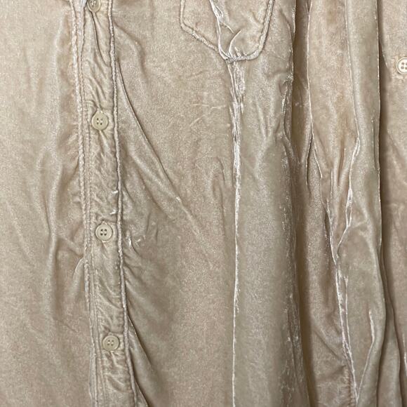 CP Shades x Gorsuch The Alana Chmpagne Washed Velvet Button Up Shirt size XL - Picture 4 of 7